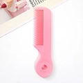 Portable pink hair comb for women with heart-shaped cutout handle on white background - Individual Packaging / Simple Mini Comb/Sakura Pink