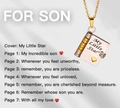 Titanium steel book locket necklace for son in gold and silver finish with heart - 17 Two-tone Son Style Necklace