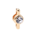 Golden round connector charm with sparkling rhinestone for 10mm DIY jewelry making - Connector Style / Rectangular Hole 10*2mm / Gold