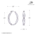 Specifiche dettagliate di dimensioni e peso per orecchini a cerchio in argento sterling S925 - Argento 925 / Argento 925 placcato oro bianco