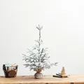 90cm flocked mini Christmas tree with snow effect and burlap base for festive decor - Height 90cm / Flocked Style / Christmas Tree Style A - 90cm