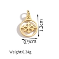 Pendentif flocon de neige plaqué or 18K dans un cadre rond avec hauteur 1,2 cm - Boule de neige