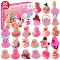 Christmas advent calendar set with 24 festive rubber ducks including Santa and reindeer - Christmas Pink Cute Advent Calendar (XT-96-6 (Box Size 31.2*22.6*5.8))