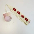 Handmade crochet mushroom headband in cream white with cute red mushroom patterns - White Mushroom