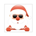 Weihnachtsmann Wandtattoo für Schalter mit Sonnenbrille im modernen Vektor-Design - 04-Sonnenbrille Weihnachtsmann (10.3*10.5cm)