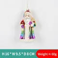 Iridescent glass Santa ornament with metallic rainbow finish and gold string 16x9.5cm - Colorful Rainbow Santa
