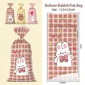 Balloon Rabbit cartoon flat gift bags in brown yellow pink colors 12.5x27cm size - 3-in-1 Bear Style / 12.5x27cm (50pcs)