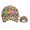 Leopard print corduroy baseball cap for women with colorful MAMA embroidery - Khaki Leopard (Style 6)