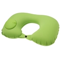 Grass green U-shaped inflatable travel neck pillow with integrated manual press pump - Milk Silk / Neck Pillow / Apple Green