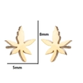 Minimalist gold leaf stainless steel stud earrings for women with 8mm height - Maple Leaf / Gold