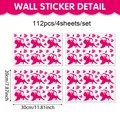 Set de 112 pegatinas de pared de Cupido rosa y corazones para decorar San Valentín - Juego de Corazón de Cupido Rosa (CT8LCZ90150T_T)