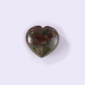 Heart-shaped natural crystal stone in mixed red and green Jasper marble pattern - Dragon Blood Stone