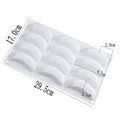 White 12-cavity silicone banana mold for mousse cake and jelly with precise dimensions - 12-Cavity Banana