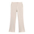 Pantalón beige de mujer con corte bootcut y talle alto con prácticos bolsillos laterales - XS / Pants