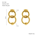 Minimalistische dubbele hoepeloorbellen van 18k goud verguld roestvrijstalen afwerking - Gladde Dubbele Ring Stijl (1580)