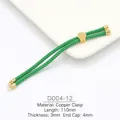 Detail of 3mm green Milanese cord with 18k gold plated adjustable Tree of Life clasp - Green
