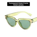 Occhiali da sole vintage gatto con montatura verde trasparente e lenti verdi - Montatura Verde Trasparente Lenti Verdi