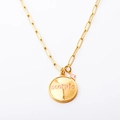Collana segno Scorpione dorata con catena a graffetta e ciondolo a stella rosa - Scorpione