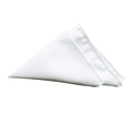 Men's minimalist solid white pocket square folded in a triangle for business suits - White with Light Grey Edge (8)