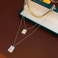 Layered gold Cuban chain and silver pendant necklaces set in a luxury display - 3# Necklace Chain-Gold Silver (3-Piece Set)