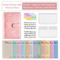 Pink crocodile texture A6 binder budget planner with cash envelopes and saving challenge cards - Full Set A6 Money Saving Binder-Crocodile-Pink