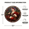8 inch Christmas Santa acrylic round disc decor with HD printing and pre-drilled holes - 15x15cm / HD Santa Round Plaque