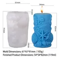 DIY seashell ocean themed silicone candle mold with starfish and wave textures - Ocean Shell GJ-030