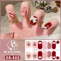 Detailed view of CS-422 Christmas nail stickers with 3D bows and tree patterns - CS422