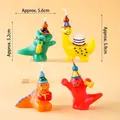 Set of four colorful cartoon dinosaur birthday candles for kids cake party decoration - Party Dinosaur Figurine Candle / 4Pcs Set / Colorful Dinosaur