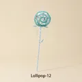 Blue and white spiral candy lollipop ornament with glitter finish and ribbon, 38cm height - #12 Small Blue Lollipop