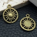 Antique bronze solar sun alloy charms for DIY necklace and bracelet jewelry making - Sun 8231 Antique Bronze 16x19mm