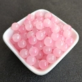Pink 8mm glass round beads in a white dish for DIY handmade jewelry crafting - 7# Pink Gradient