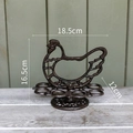 Vintage gietijzeren eierhouder in de vorm van een haan, bronskleurige keukendecoratie - 3D Kip Vorm Eierhouder