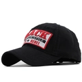 Cappello da baseball nero classico con ricamo 'BLACK REBEL' rosso e bianco in twill - Regolabile / Nero