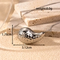 Silver teardrop pendant necklace in hammered stainless steel with textured finish - NK-189 Silver Hammered Teardrop Necklace