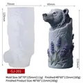 Bear head lavender silicone mold for DIY candles and soaps with specific dimensions - GJ-201
