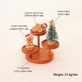 Miniature Christmas gingerbread man figurines on a 3-tier wooden display stand - Gingerbread Man Set 3 (4 Pieces)