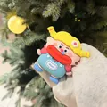 3D cartoon character silicone case in yellow and red for AirPods Pro 2 protection - Braided Girl + Carabiner / AirPods 1/2 Gen