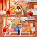 Cartoon gourd fridge magnet with colorful stones and tassels in traditional Chinese style - 80284 Good Luck And Prosperity Box 6 / Full Box Set