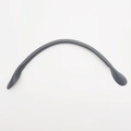 Detailed view of black thickened leather handbag handle with core stitching and texture - Gray