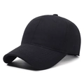 Minimalistische schwarze Baseballkappe aus Baumwolle mit sechs Paneelen und gebogenem Schirm - Verstellbar / Schwarz
