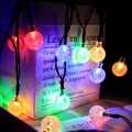Solar powered multi-color LED bubble ball string lights for outdoor festive garden decor - 6.5m 30LED 8-Mode Solar - 1.8cm Multicolor Bubble Ball