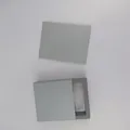 Gray PE film suspension jewelry box with protective cardboard sleeve for rings - 9x9x2cm / Gray Cardboard + Gray Suspension Box