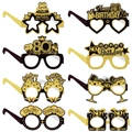 Black and gold glitter 80th birthday party paper glasses for photo booth props - 80th Birthday (Y-00258-8) / 8 Pieces/Pack