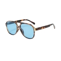 Retro double-bridge aviator sunglasses with tortoiseshell frame and blue lenses - Tortoise Frame Blue Lens
