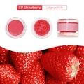 01 Strawberry exfoliating lip scrub in a round jar with fresh berry background - Large Particle / 01# Strawberry
