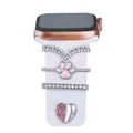 Pink heart and cat paw diamond decorative charms for 21mm silicone watch bands - Paw Heart Style (5572578809367) / Black Sponge Packaging / No.26 Silver