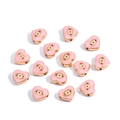 Pink heart-shaped enamel evil eye charms with gold edges for jewelry making - Heart / Pink