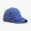 Dark blue washed cotton baseball cap with vintage texture and adjustable soft top crown - Adjustable / Royal Blue(21A002E)