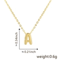 Gold letter A necklace pendant with dimensions 0.34 by 0.21 inch and 0.6g weight - Letter A